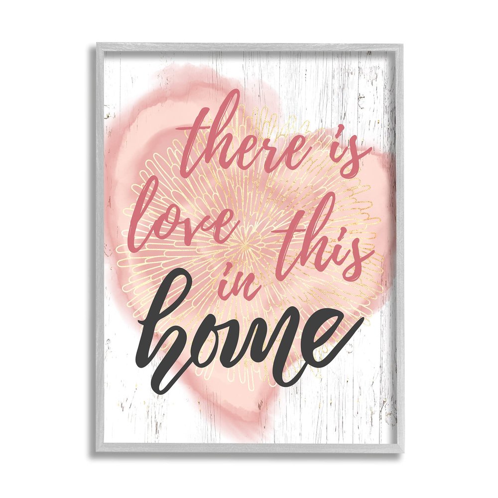 Stupell Industries Love in This Home Phrase Floral Pattern Heart