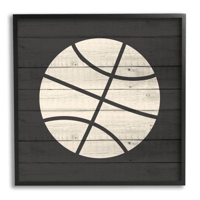 Stupell Industries Basketball Shape Rustic Sports Country Pattern