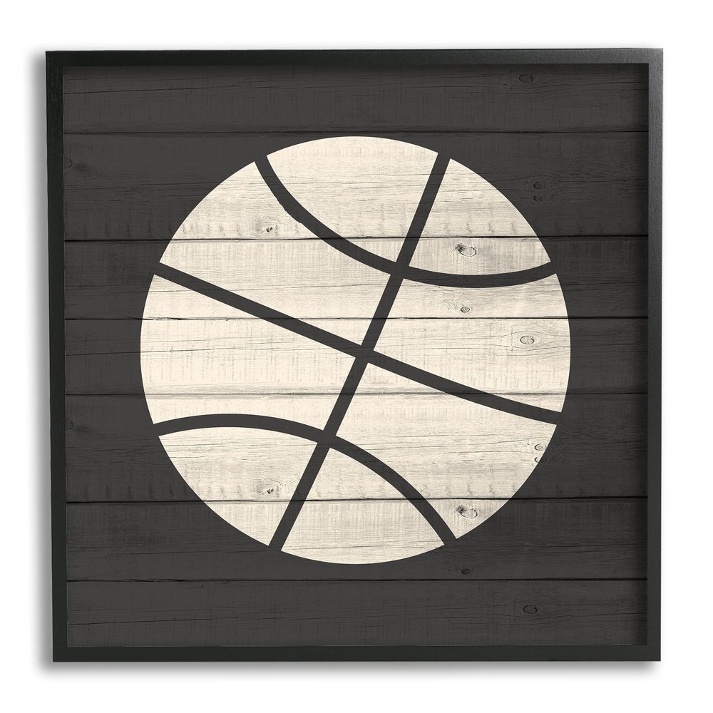 Stupell Industries Basketball Shape Rustic Sports Country Pattern