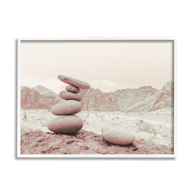 Stupell Industries Zen Rocks Stacked Desert Canyon Monochromatic Landscape