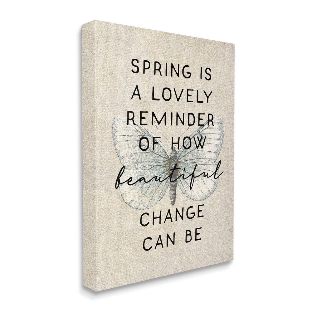 Stupell Industries How Beautiful Change Can Be Quote Spring Butterfly