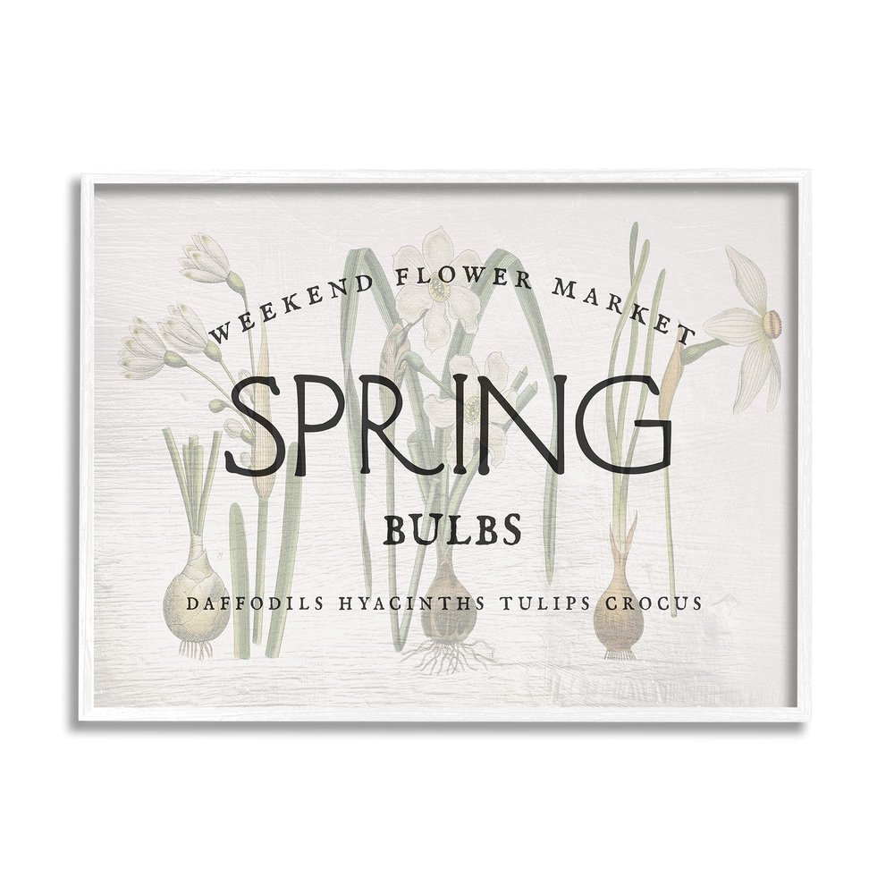 Stupell Industries Spring Weekend Flower Market Advertisement Vintage Bulbs
