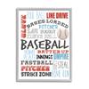 Stupell Industries Baseball Sports Terms Red Blue Typography Kids' Hobby view 1