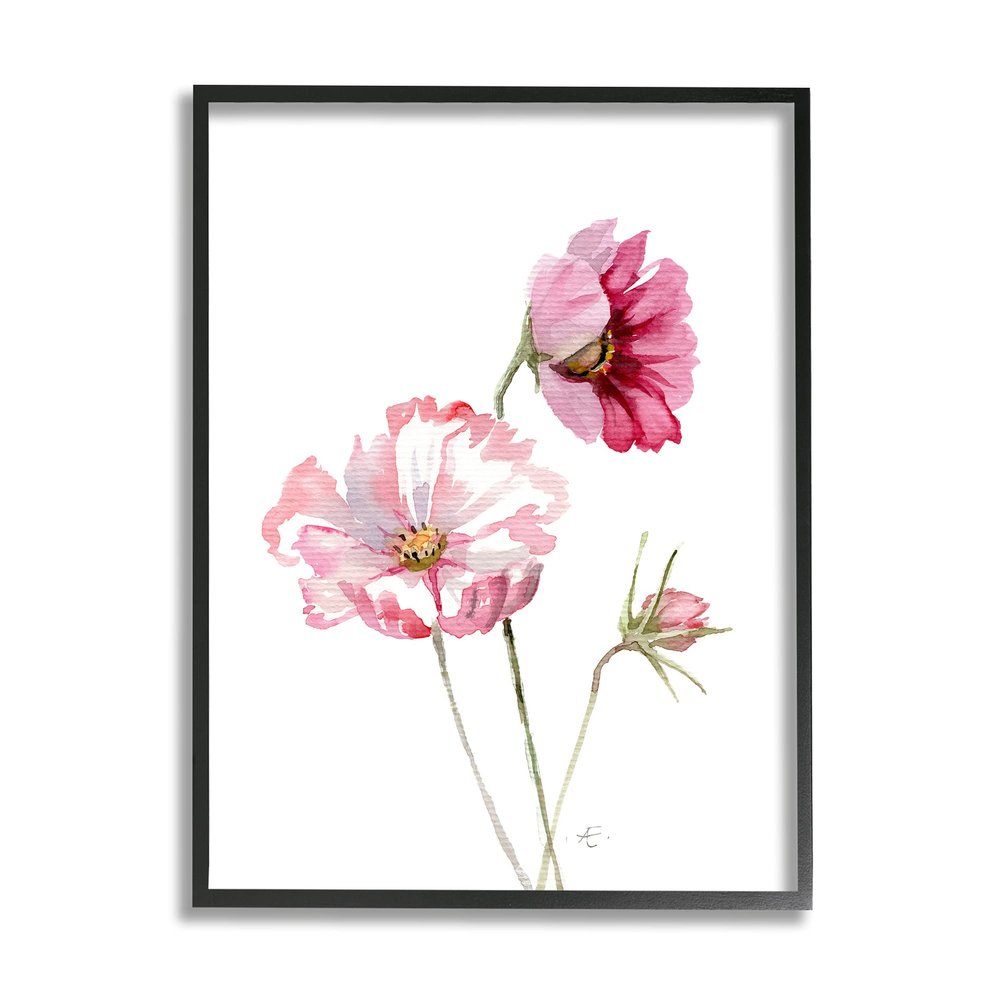 Stupell Industries Pink Cosmo Florals Spring Bloom Floral Watercolor