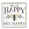 Stupell Industries Think Happy Bee Happy Phrase Insect Pun view 1