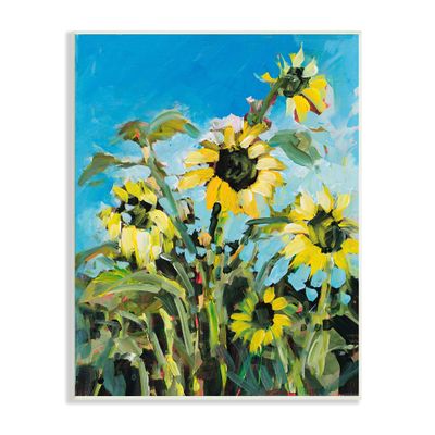 Stupell Industries Summer Sky Sunflower Field Contemporary Farm Florals
