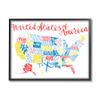 Stupell Industries United States of America Typography Map Primary Tones view 1