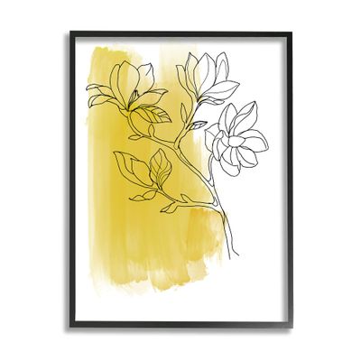 Stupell Industries Tree Blossom Branch Line Drawing Yellow Brush Pattern