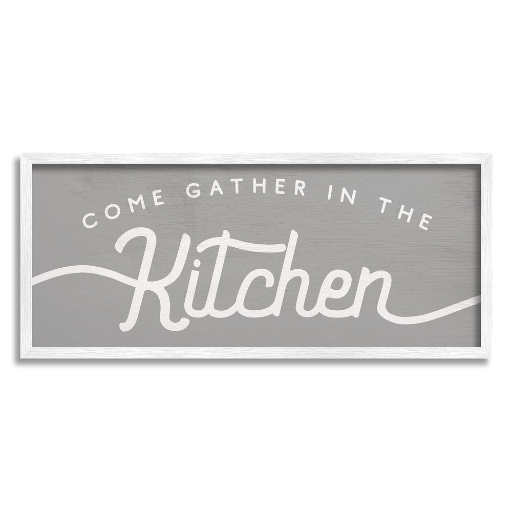 Stupell Industries Gather in The Kitchen Sign Rustic Family Phrase
