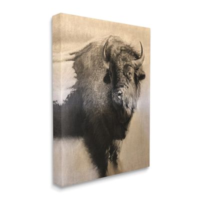 Stupell Industries Young Bull Vintage Portrait Realistic Rustic Drawing