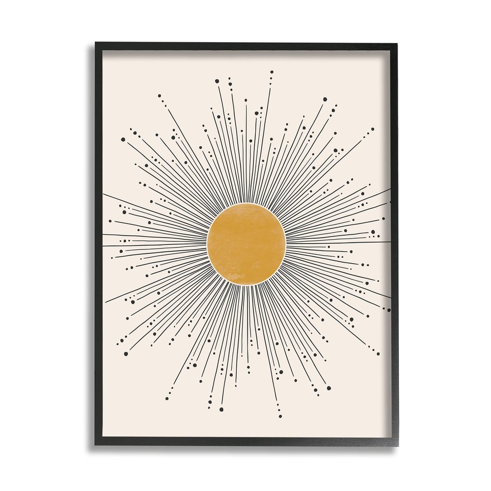 Art Deco Summer Sun Geometric Line Bursts