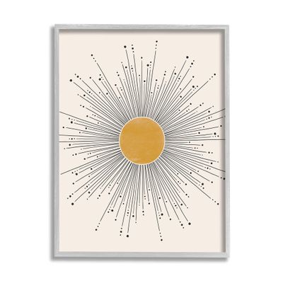Stupell Industries Art Deco Summer Sun Geometric Line Bursts
