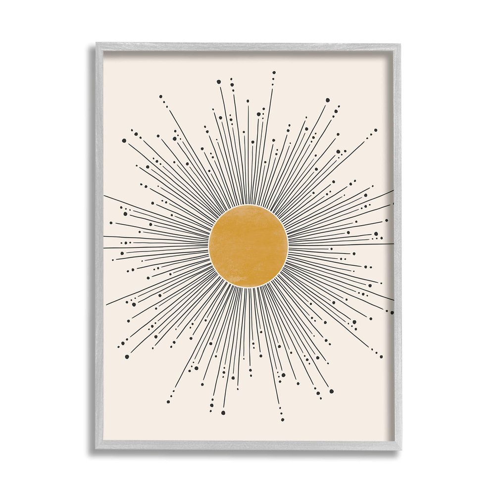 Stupell Industries Art Deco Summer Sun Geometric Line Bursts
