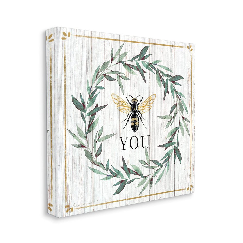 Stupell Industries Bee You Quote Farm Floral Insect Pun
