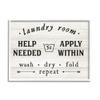 Stupell Industries Farmhouse Laundry Room Help Wanted Sign Rustic Pattern view 1
