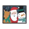 Stupell Industries Happy Christmas Trio Santa Reindeer Snowman Winter view 1