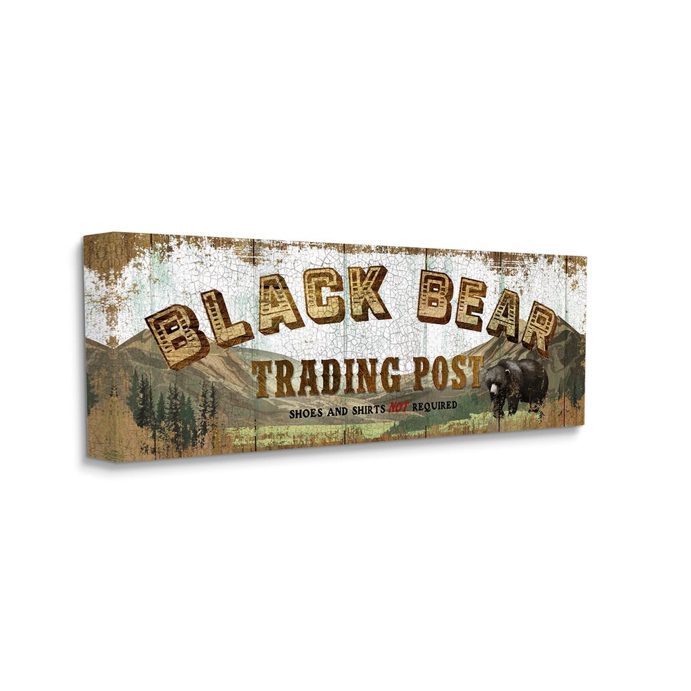 Stupell Industries Black Bear Trading Post Rustic Forest Animal