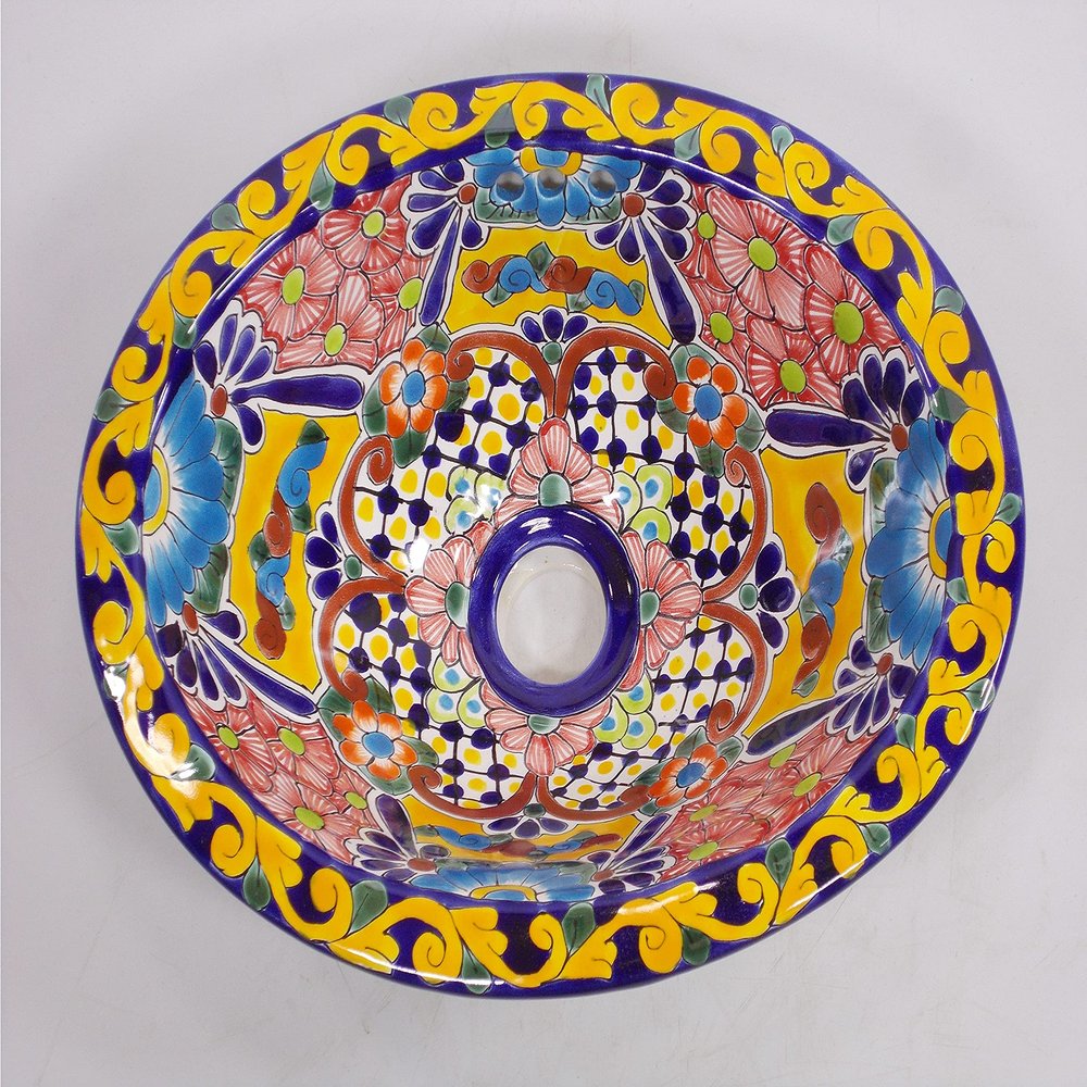 13" X 10" TALAVERA SINK drop in or undermount mexican bathroom handmade ceramic