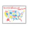 Stupell Industries United States of America Typography Map Primary Tones view 1