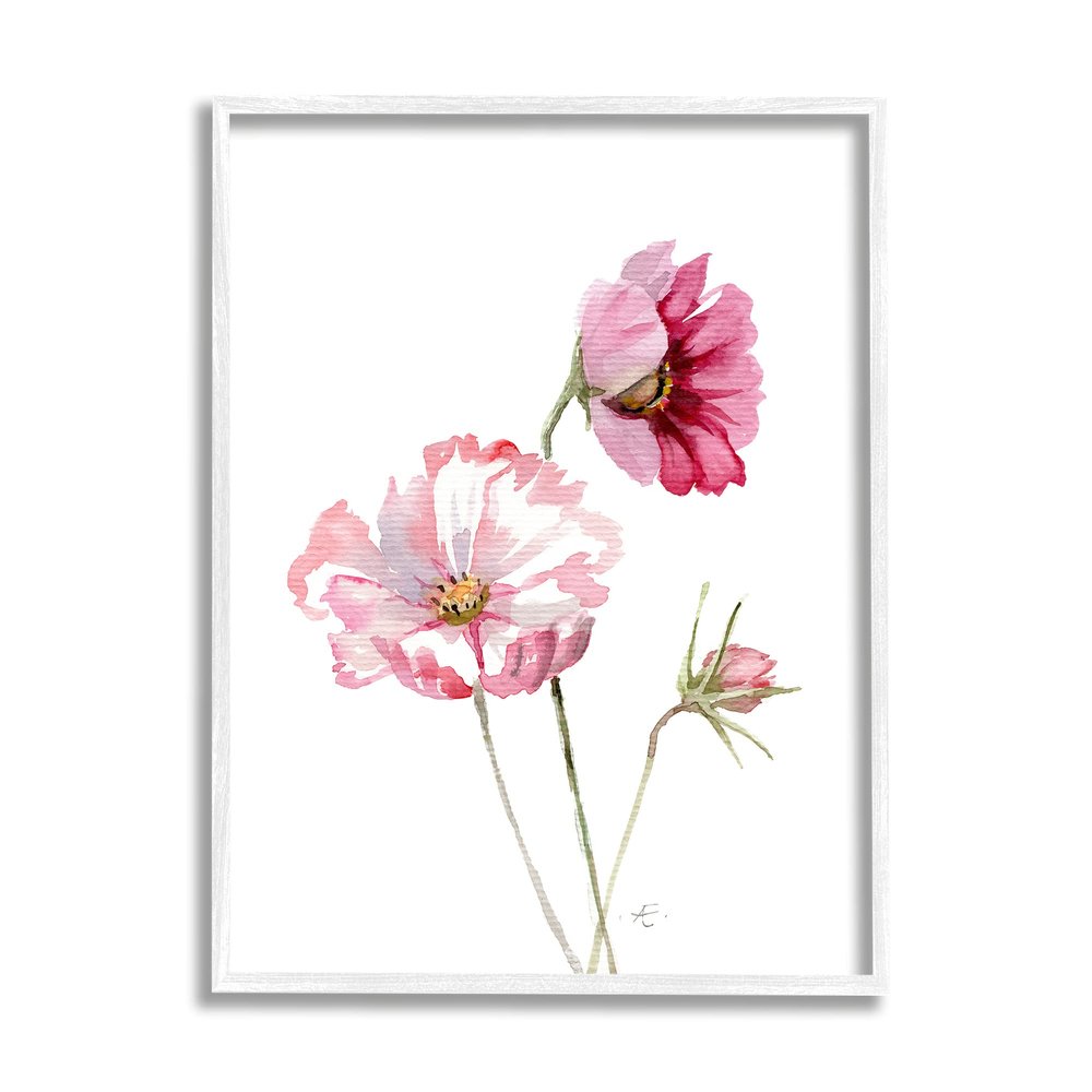 Stupell Industries Pink Cosmo Florals Spring Bloom Floral Watercolor