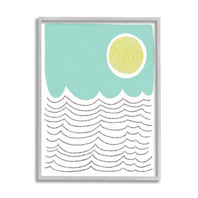 Stupell Industries Sun Rising Over Ocean Waves Abstract Dotted Lines