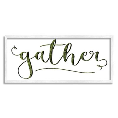 Stupell Industries Gather Sentiment Green Grass Pattern Script Typography