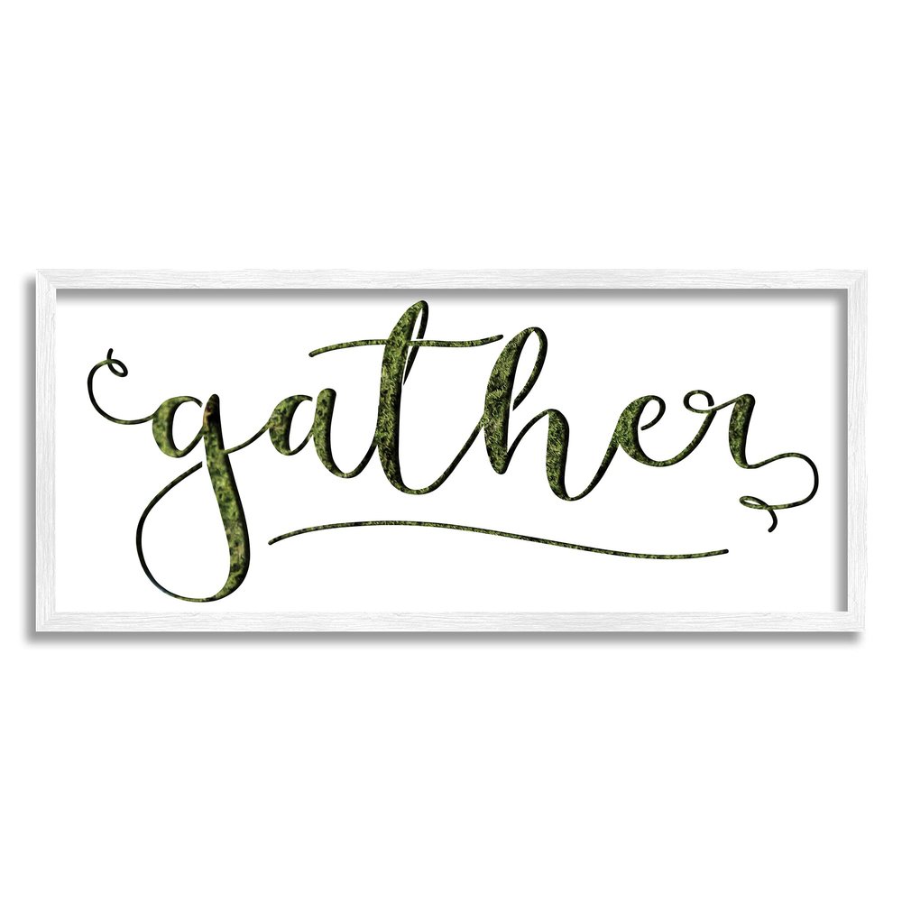 Stupell Industries Gather Sentiment Green Grass Pattern Script Typography