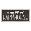 Stupell Industries Farmhouse Animals Sign Black White Pig Cow Chicken view 1