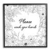 Stupell Industries Wash Your Hands Bathroom Sign Spring Floral Border Framed Wall Art view 1