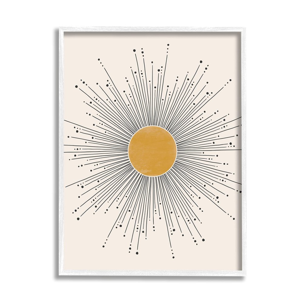 Stupell Industries Art Deco Summer Sun Geometric Line Bursts