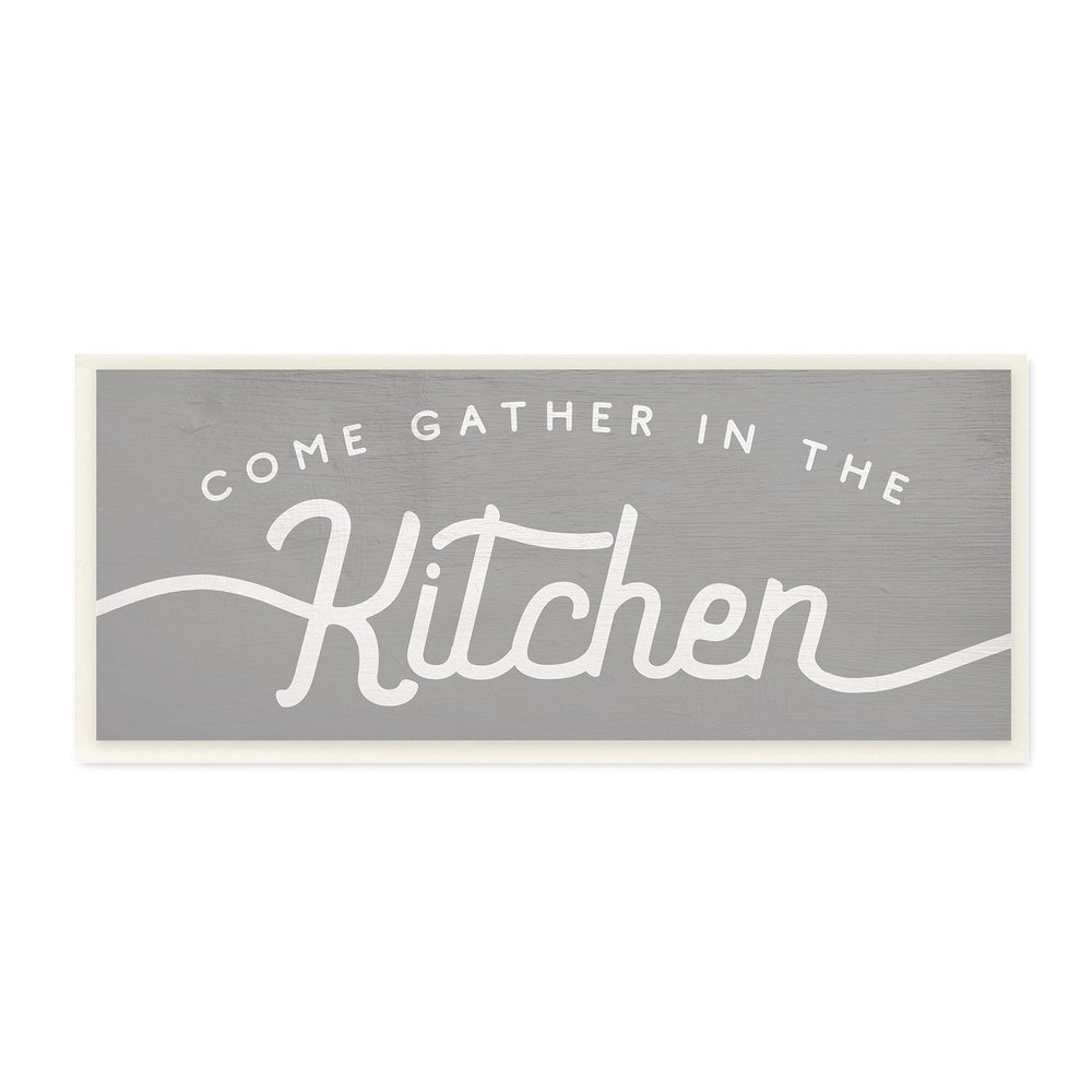 Stupell Industries Gather in The Kitchen Sign Rustic Family Phrase