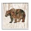 Stupell Industries Forest Bear Watercolor Silhouette Rustic Grain Pattern view 1