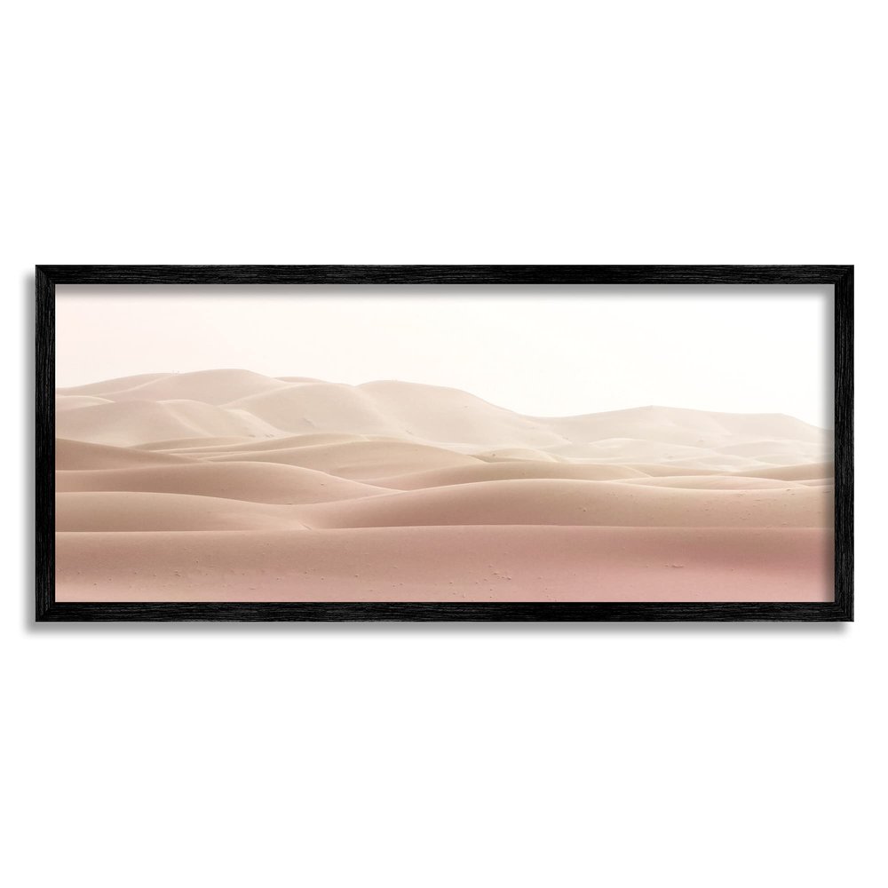 Stupell Industries Pink Sunburnt Sandy Dessert Distant Hills Landscape