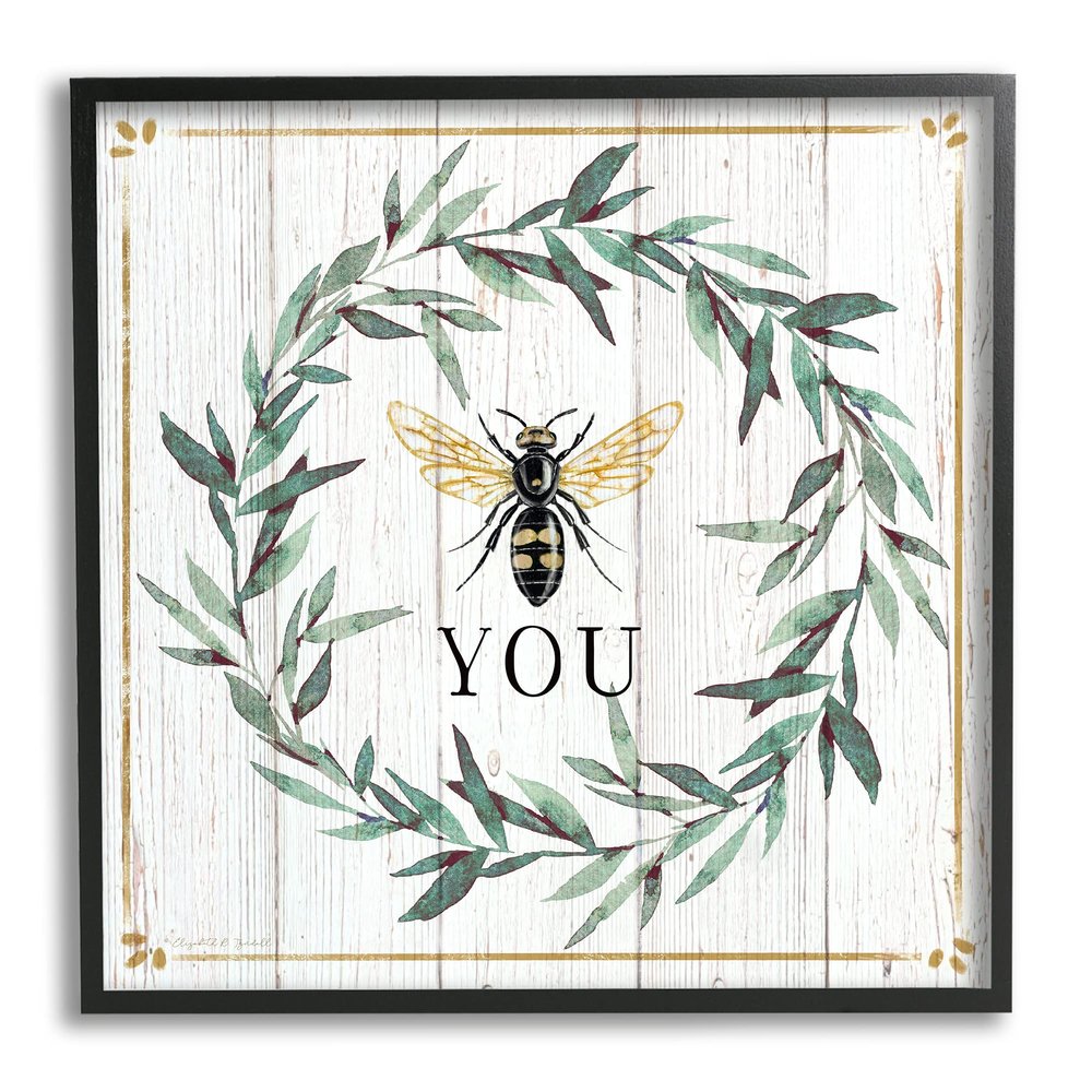 Stupell Industries Bee You Quote Farm Floral Insect Pun