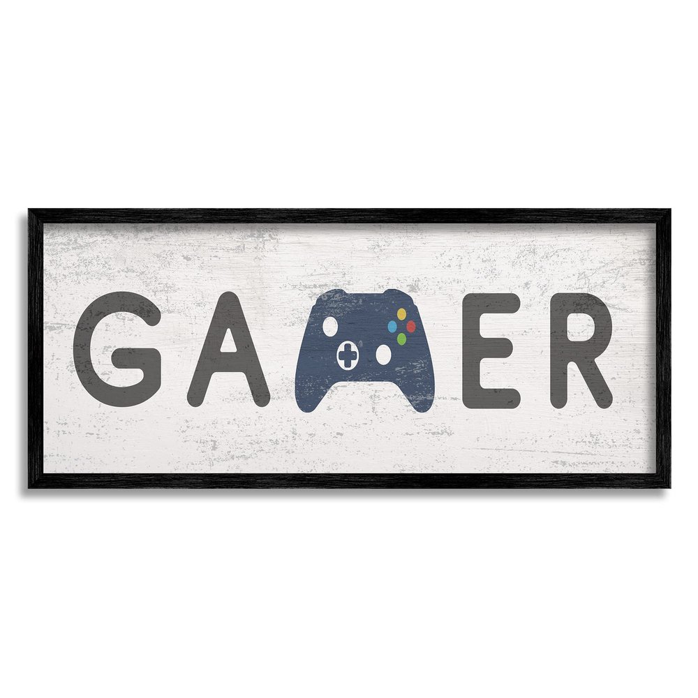 Stupell Industries Gamer Typography Kids' Video Game Controller Sign