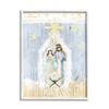 Stupell Industries Holy Night Holiday Nativity Stable Yellow Stars, Designed by Andi Metz White Framed Wall Art, 16 x 20, Blue view 1