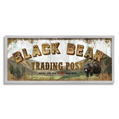 Stupell Industries Black Bear Trading Post Rustic Forest Animal