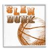 Stupell Industries Slam Dunk Basketball Sports Ball Orange Varsity Typography view 1