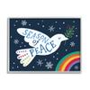 Stupell Industries Season of Peace Phrase White Dove Over Rainbow view 1