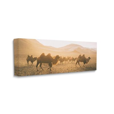 Stupell Industries Camels Marching Desert Animals Canyon Landscape