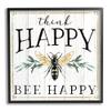 Stupell Industries Think Happy Bee Happy Phrase Insect Pun view 1