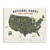 Stupell Industries National Parks Map with Numbered Key United States, Designed by Daphne Polselli Canvas Wall Art, 24 x 30, Green view 1
