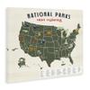 Stupell Industries National Parks Map with Numbered Key United States, Designed by Daphne Polselli Canvas Wall Art, 24 x 30, Green view 3