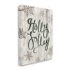 Stupell Industries Holly Jolly Festive Cursive Typography Winter Rustic Snowflakes view 1