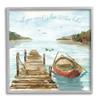 Stupell Industries Love and The Lake Sentiment Boat Dock Landscape view 1