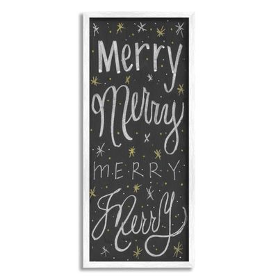 Stupell Industries Festive Merry Chalk Style Typography Chistmas Stars