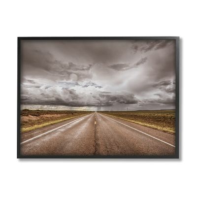 Stupell Industries Open Road Under Stormy Sky Western Landscape