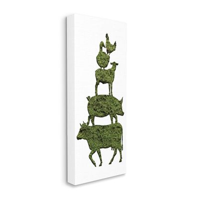 Stupell Industries Farm Animal Stack Green Grass Pattern Silhouette