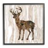 Stupell Industries Wilderness Buck Watercolor Silhouette Rustic Grain Pattern view 1