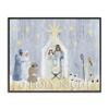 Stupell Industries Nativity Barn Stable Christmas Holiday Rustic Scene, Designed by Andi Metz Black Framed Wall Art, 11 x 14, Blue view 1